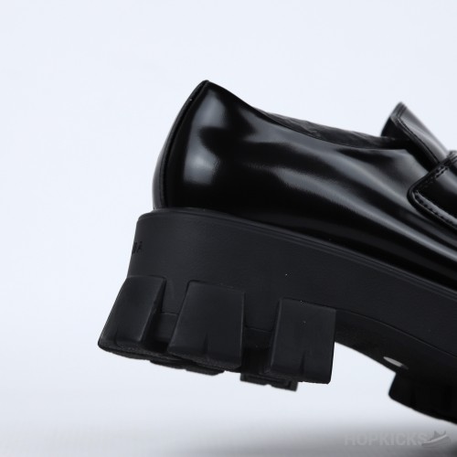 Prada Monolith Brushed Leather Black Loafers (Premium Plus Batch)