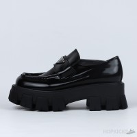 Prada Monolith Brushed Leather Black Loafers (Premium Plus Batch)