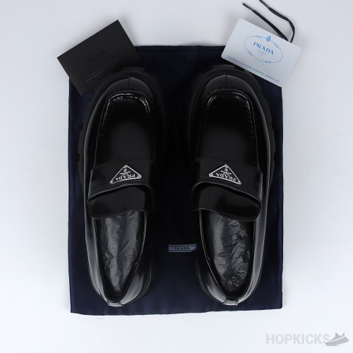 Prada Monolith Brushed Leather Black Loafers (Premium Plus Batch)