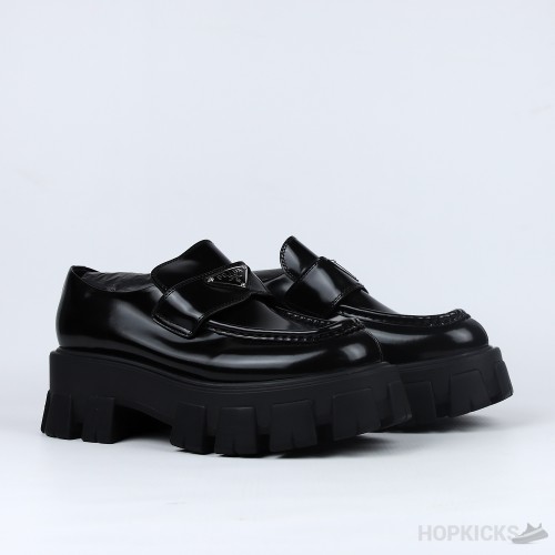 Prada Monolith Brushed Leather Black Loafers (Premium Plus Batch)