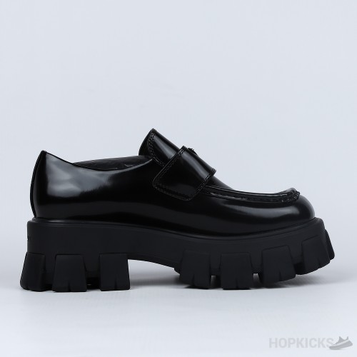 Prada Monolith Brushed Leather Black Loafers (Premium Plus Batch)