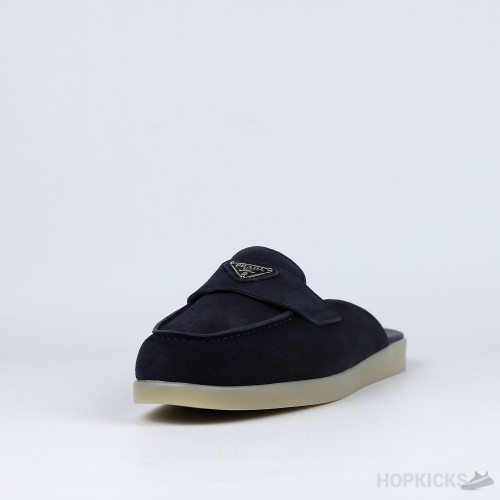 Prada Suede Sabots Navy (Premium Plus Batch)