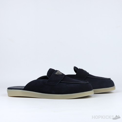 Prada Suede Sabots Navy (Premium Plus Batch)