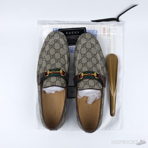 Gucci Supreme Canvas Horsebit Web Loafer (Dot Perfect)