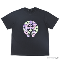 Chrome Hearts Horse Shoe Logo Printed Black T-Shirt (Imported Premium Finish)