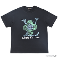 LV Flower Printed Black T-shirt (Imported Premium Finish)