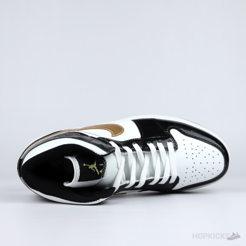 Air Jordan 1 Mid "Black/White/Gold" [Without box]