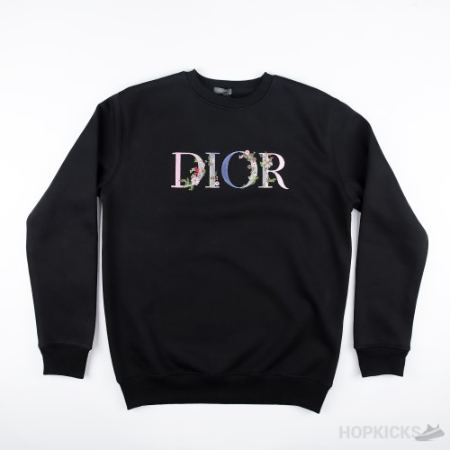 Dior Flower Logo Black Sweatshirt