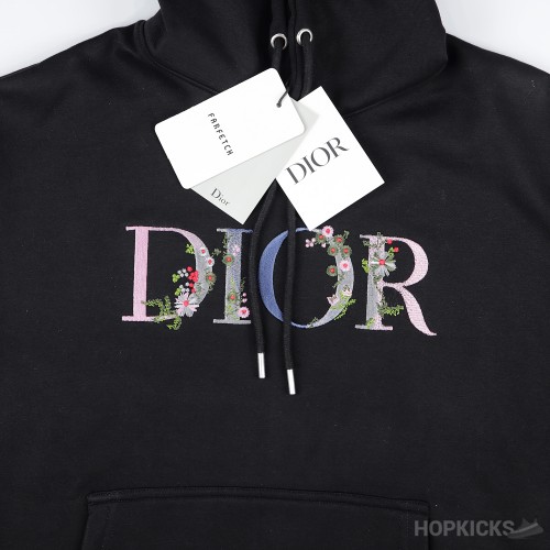 Dior Flower Logo Black Hoodie