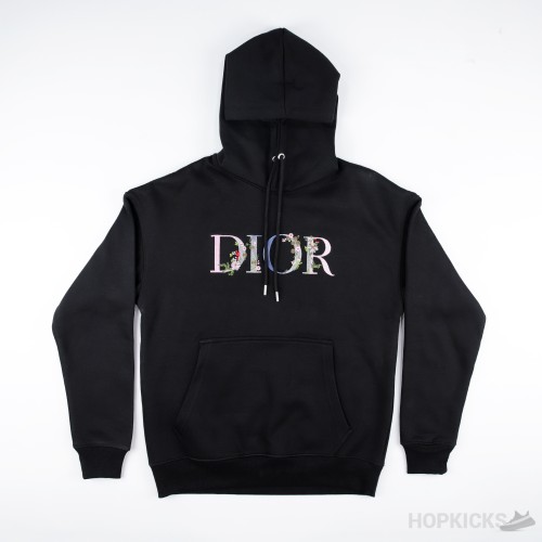 Dior Flower Logo Black Hoodie