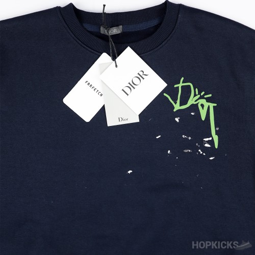 Dior x Cactus Jack Oversized Sweatshirt Navy