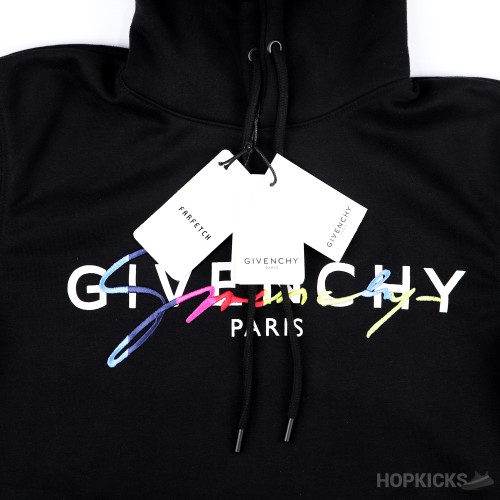 Givenchy Rainbow Signature Black Hoodie