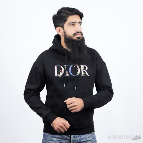 Dior Flower Logo Black Hoodie