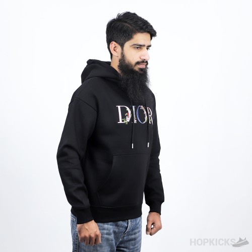 Dior Flower Logo Black Hoodie