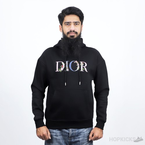 Dior Flower Logo Black Hoodie