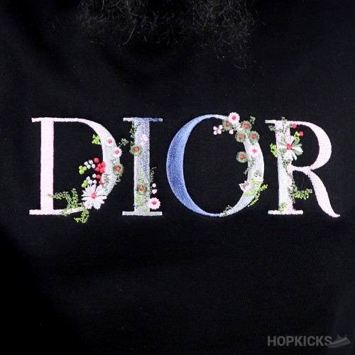 Dior Flower Logo Black Hoodie