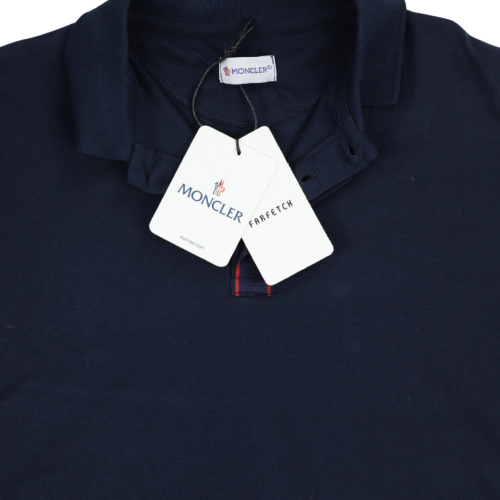 Moncler Dark Blue Logo Motif Polo T-Shirt