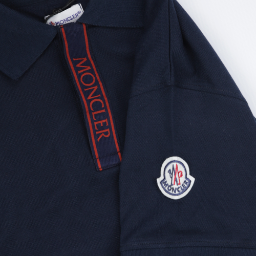 Moncler Dark Blue Logo Motif Polo T-Shirt