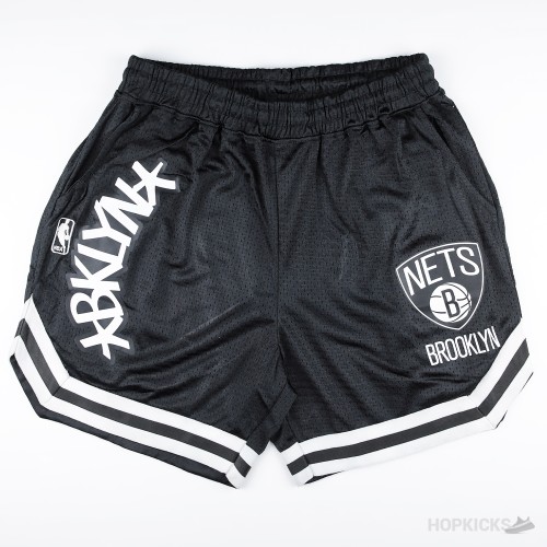Brooklyn Nets White and Black Strip NBA Shorts | Original Product