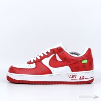 LV x Air Force 1 Low By Virgil Abloh White Red (Economy Batch)