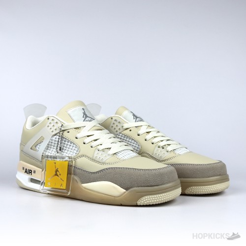 Off-White x Air Jordan 4 'Sail' (Premium Batch)