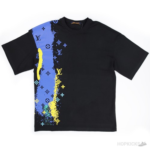 LV Multi Printed Black T-shirt