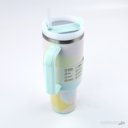 Quencher Tumbler Clean Slate Warm Serene Brushstrokes Watercolors 40 OZ