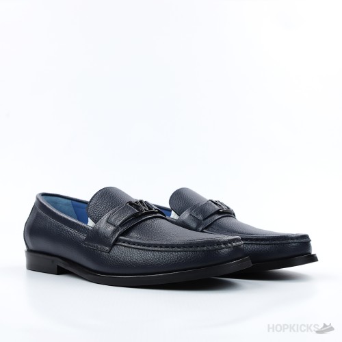 LV Grained Calf Leather Major Loafer Blue (1:1)