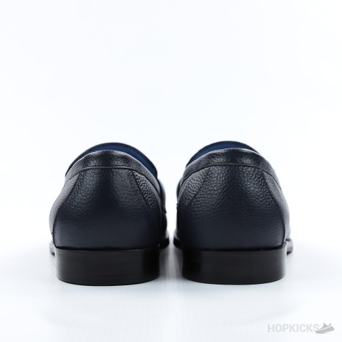 LV Grained Calf Leather Major Loafer Blue (1:1)