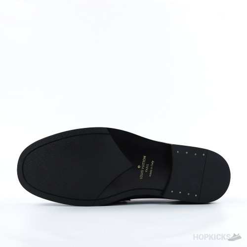 LV Damier Canvas Glazed Calf Leather Major Loafer Black (1:1)