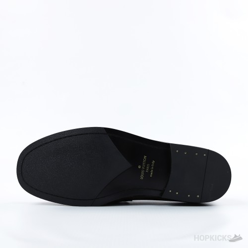 LV Damier Canvas Glazed Calf Leather Major Loafer Brown (1:1)