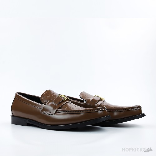 LV Monogram Calf Leather Major Loafer Brown (1:1)
