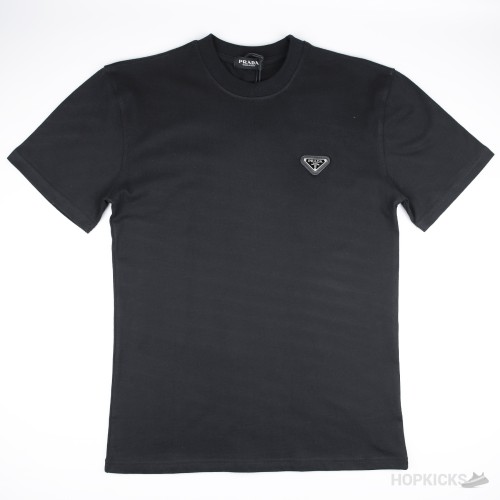 Prada Metal Logo Black T-Shirt