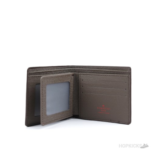 Louis Vuitton Brown Bifold Wallet in the Damier Ebene pattern