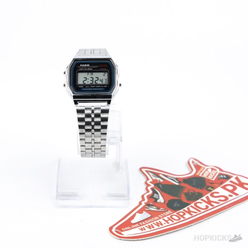 Casio Retro 80s Style Metal Band Digital Watch