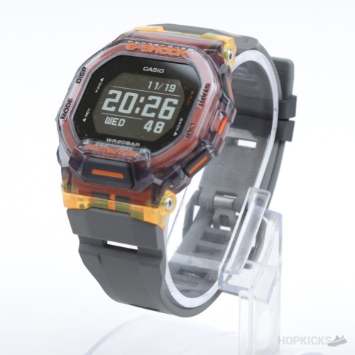 Casio G-Shock | GBD-200 | Translucent Red/Orange Skeleton Square Watch (Slightly Use)