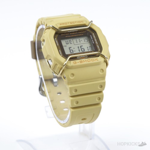 Casio G-Shock | DW-5600 | Tan Utility Watch with Bull Bar Protector With Complete Package | (Slightly Used)