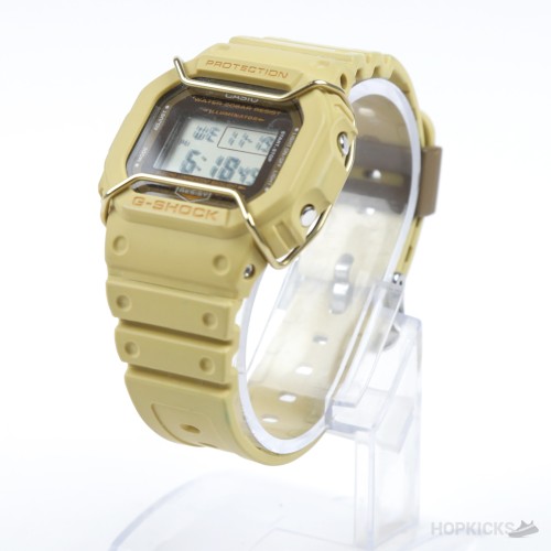Casio G-Shock | DW-5600 | Tan Utility Watch with Bull Bar Protector With Complete Package | (Slightly Used)