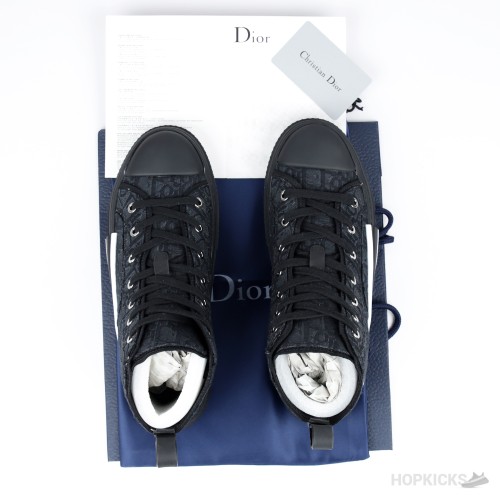 Dior Oblique Jacquard B23 Black High-Top Sneaker (Premium Plus Batch)