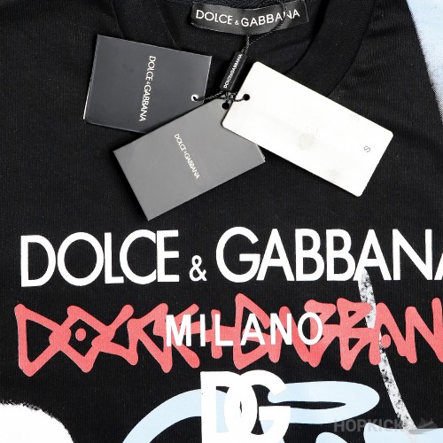 D&G Graffiti Print Cotton Black T-Shirt