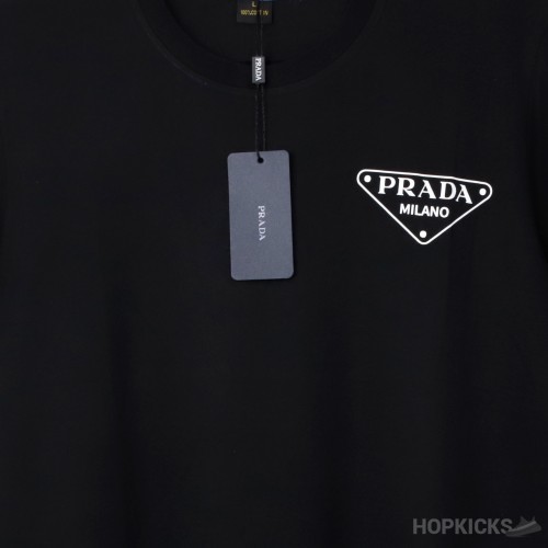 Pr*da Triangle Logo Black T-Shirt